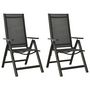 Voir la diapositive 1 : VIDAXL Chaises pliables de jardin lot de 2 Textilene et aluminium Noir