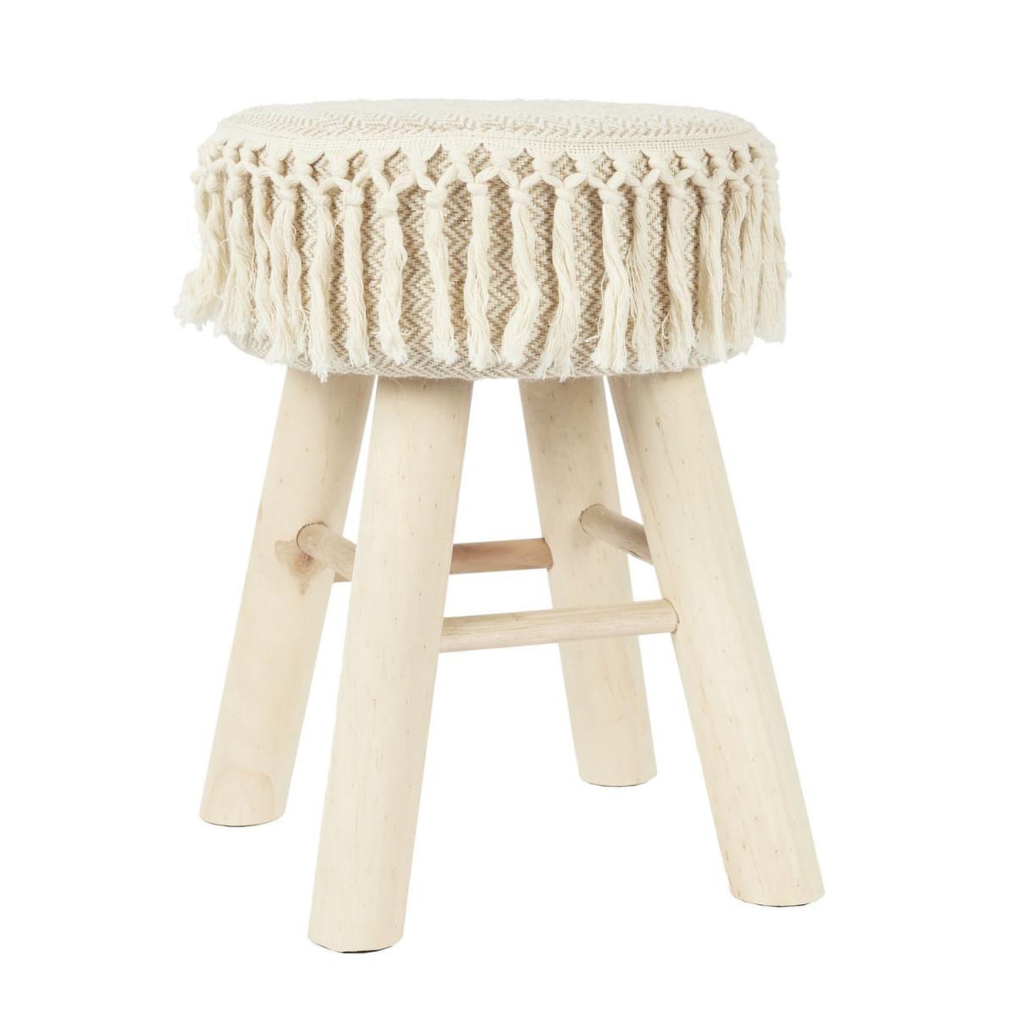 The Home Deco Factory Tabouret en bois  pampa  40cm beige