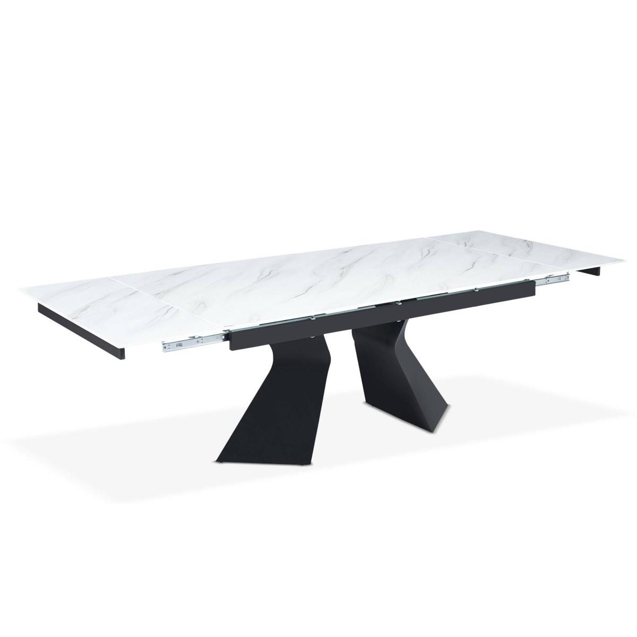 Voir la diapositive 3 : Paris Prix Table à manger extensible  lynda  180-260cm blanc & noir
