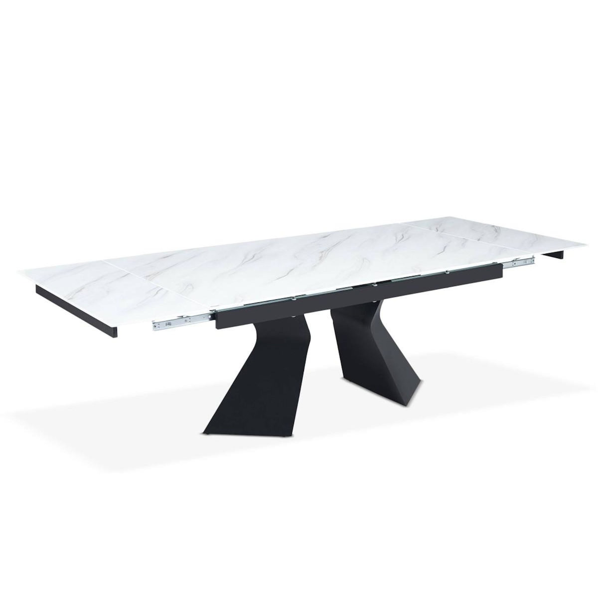 Paris Prix Table à Manger Extensible  Lynda  180-260cm Blanc & Noir