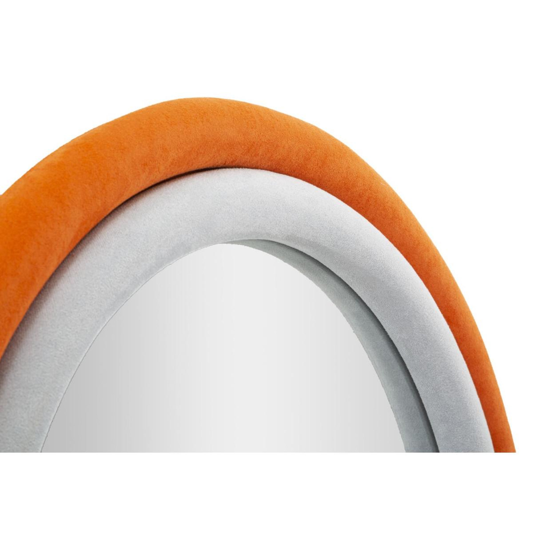Voir la diapositive 4 : Paris Prix Miroir Mural en Velours  Anthony  90cm Gris & Orange