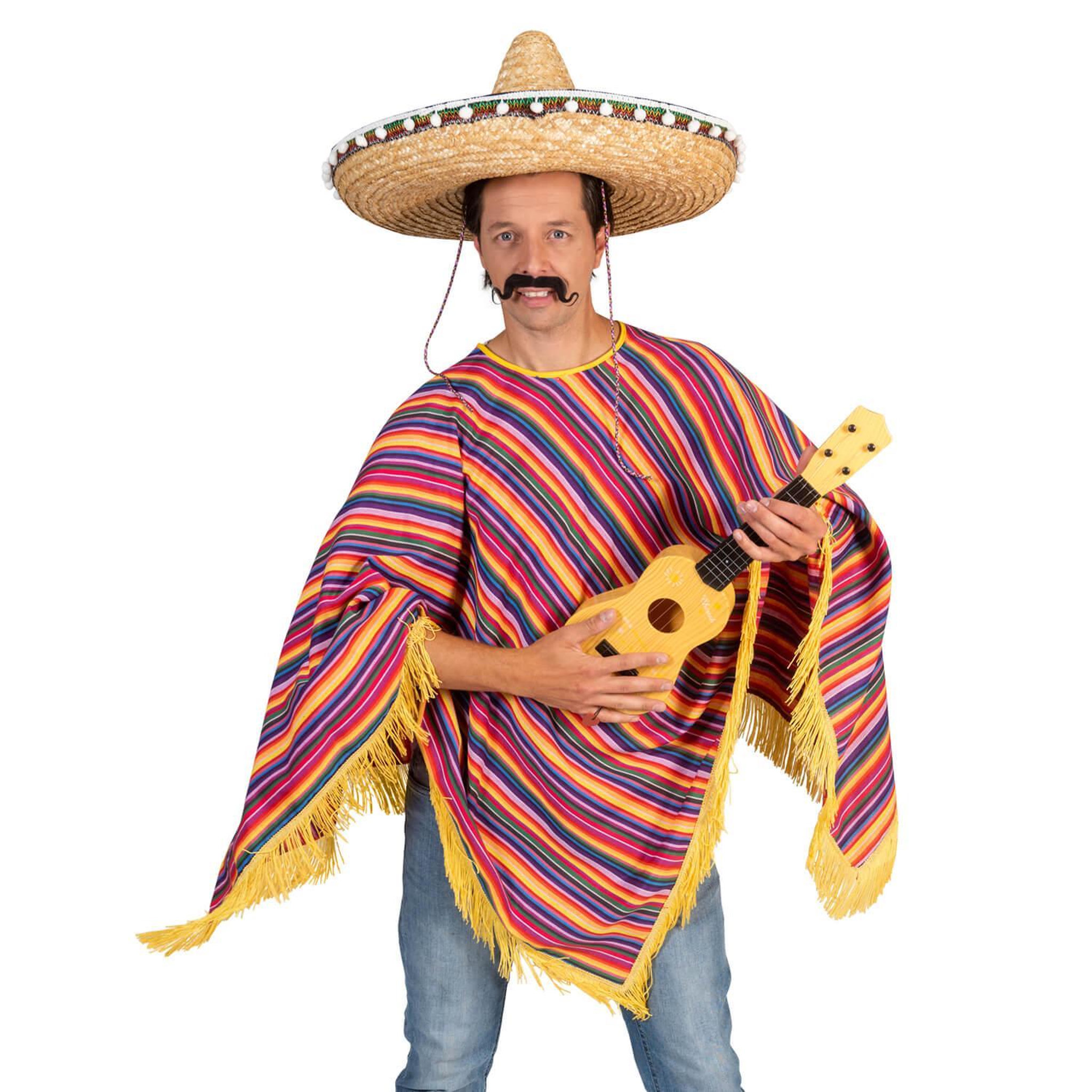 Voir la diapositive 4 : FUNNY FASHION Déguisement Poncho Tequila sunrise - Adulte