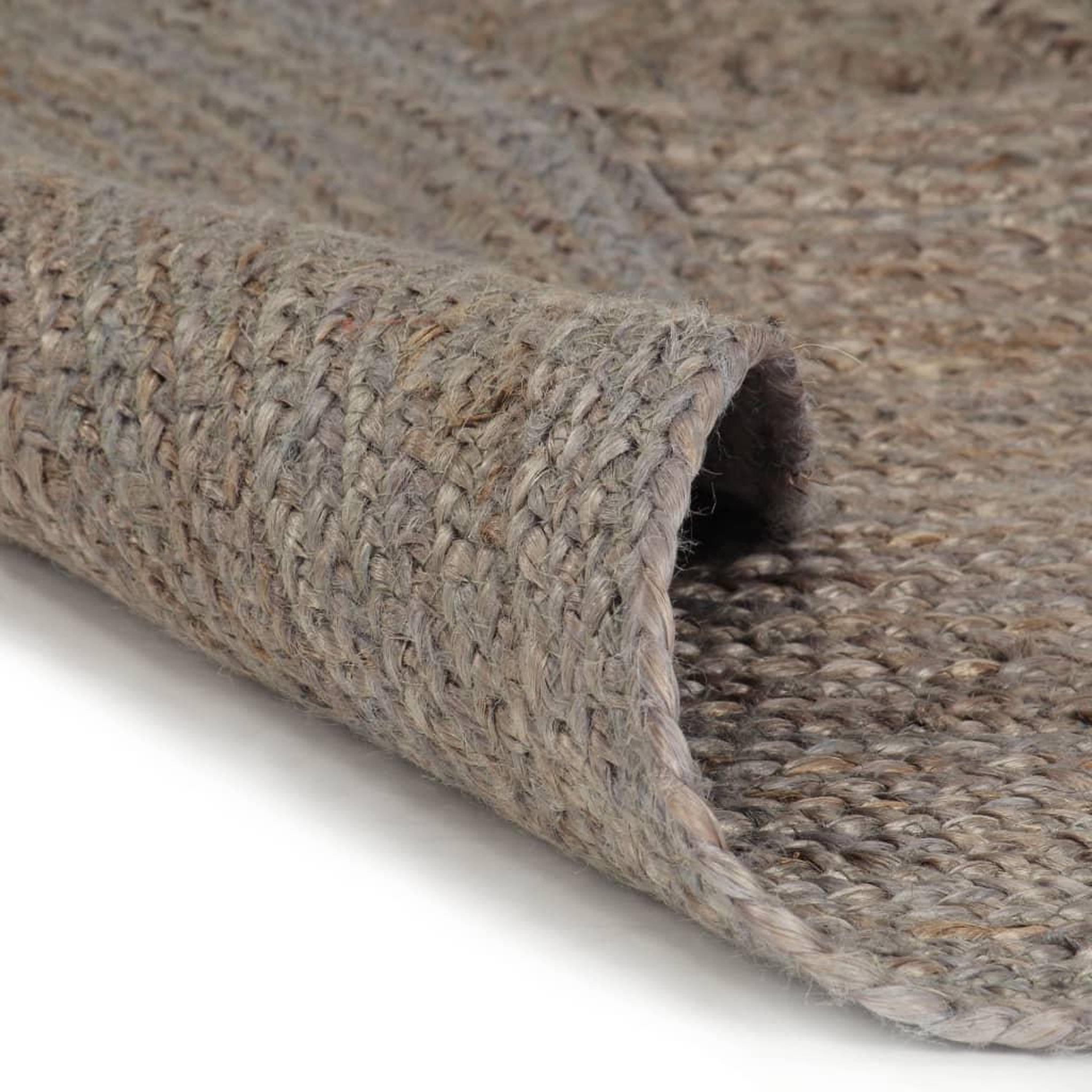 Voir la diapositive 2 : VIDAXL Tapis fait a la main Jute Rond 210 cm Gris