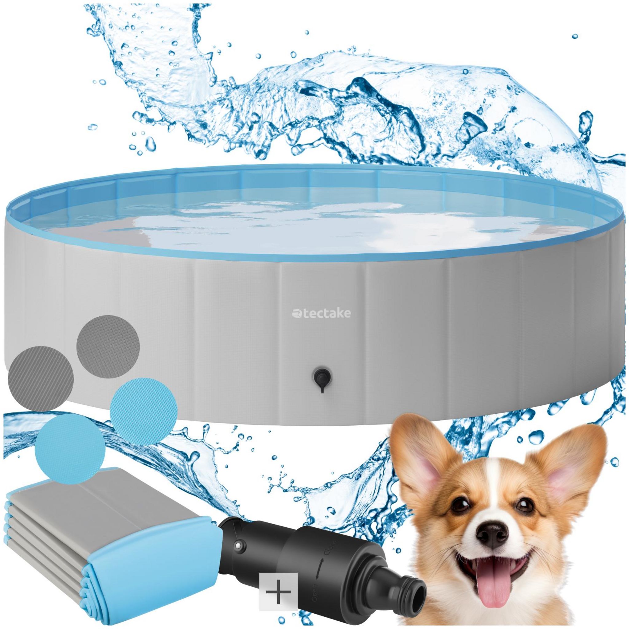 YAUNGEL Piscine Pour Chiens 170 Cm – Tapis Arrosage Épais 0.55 Mm Antidérapant, Jouet D'Eau Pliable Et Portable Pour Jardin Et Été