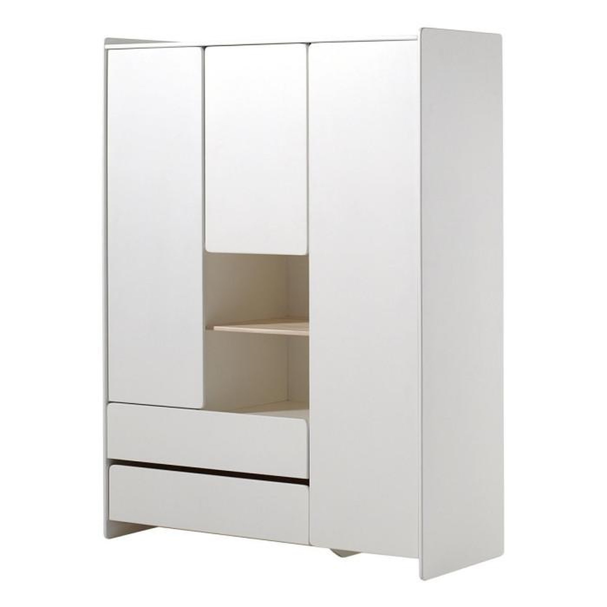 Voir la diapositive 5 : Paris Prix Pack - Lit Bébé 60x120cm, Commode, Plan à Langer & Armoire  Kiddy  Blanc