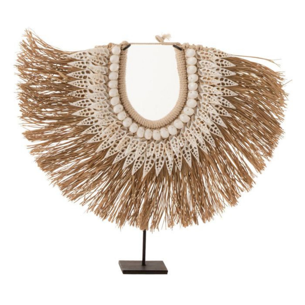 Paris Prix Collier Déco en Bois  Dora  35cm Naturel & Blanc