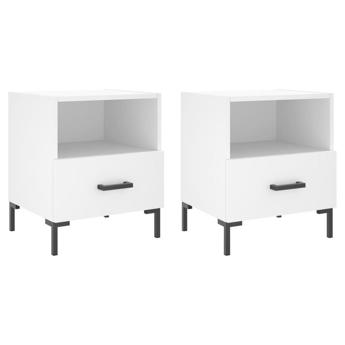 VIDAXL Tables de chevet 2 pcs blanc 40x35x47,5 cm bois d'ingenierie