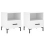 Voir la diapositive 2 : VIDAXL Tables de chevet 2 pcs blanc 40x35x47,5 cm bois d'ingenierie
