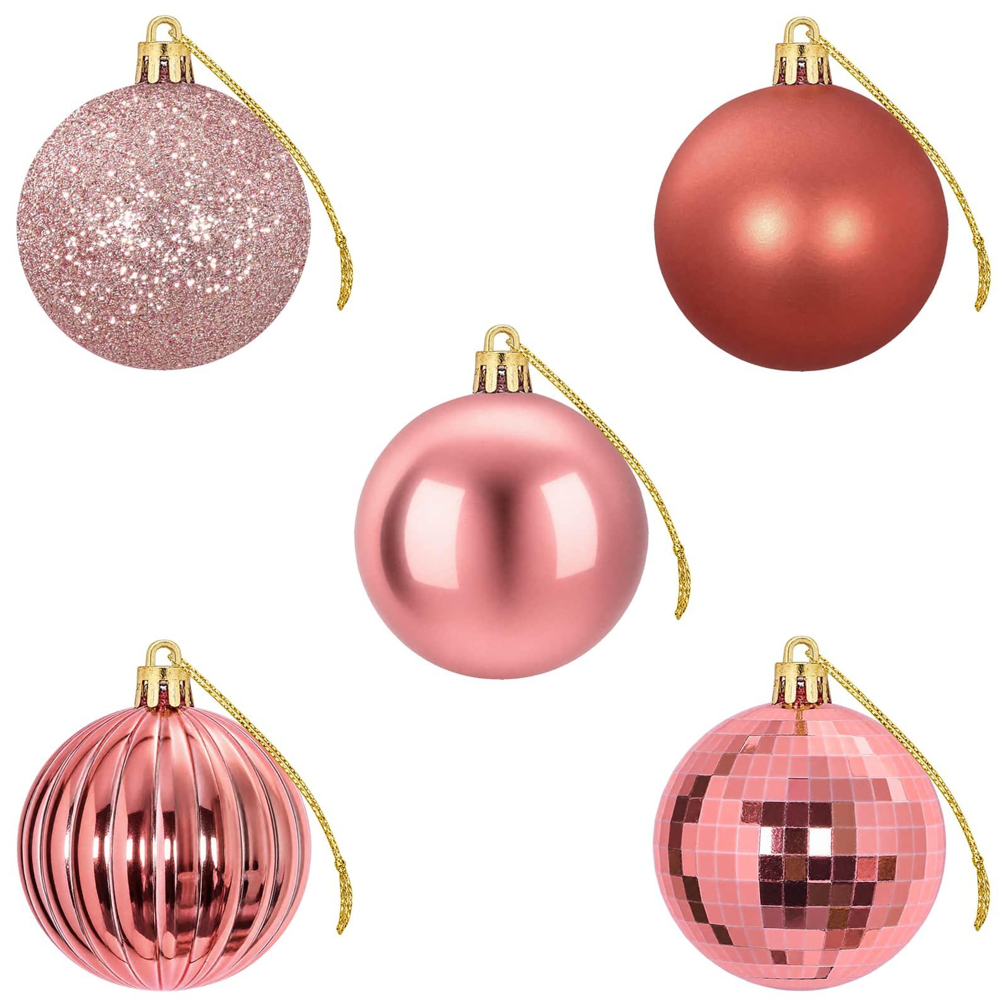 Voir la diapositive 5 : VIDAXL Ensemble de boules de Noël 75 pc Rose et vieux rose 6 cm