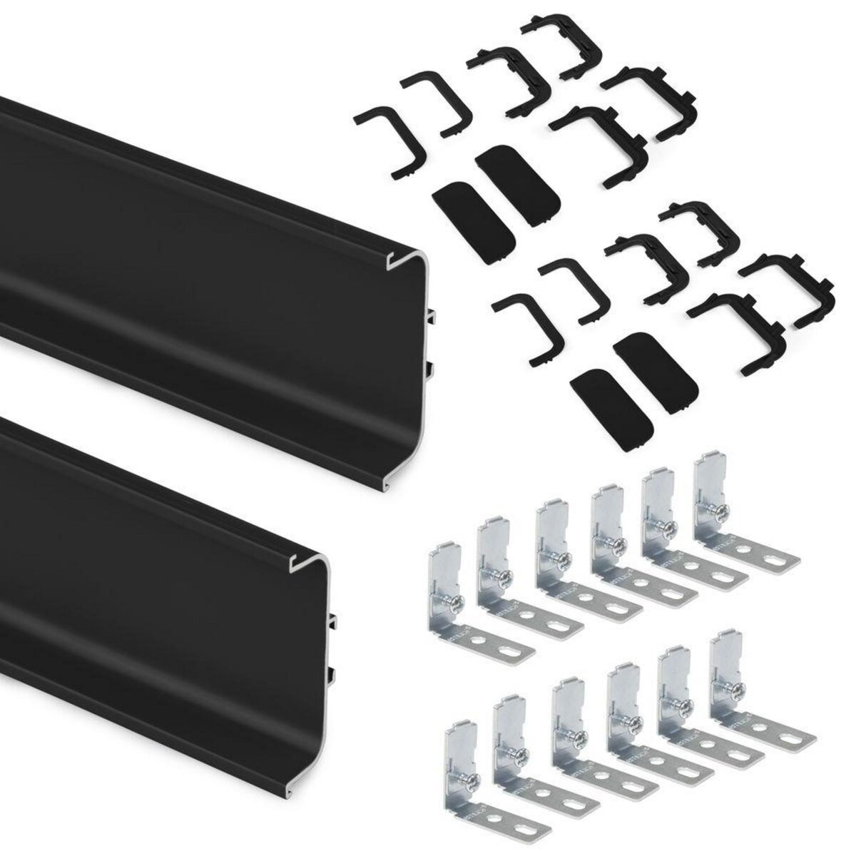 EMUCA SRL Kit Gola à profil central pour meubles de cuisine, Peint en noir