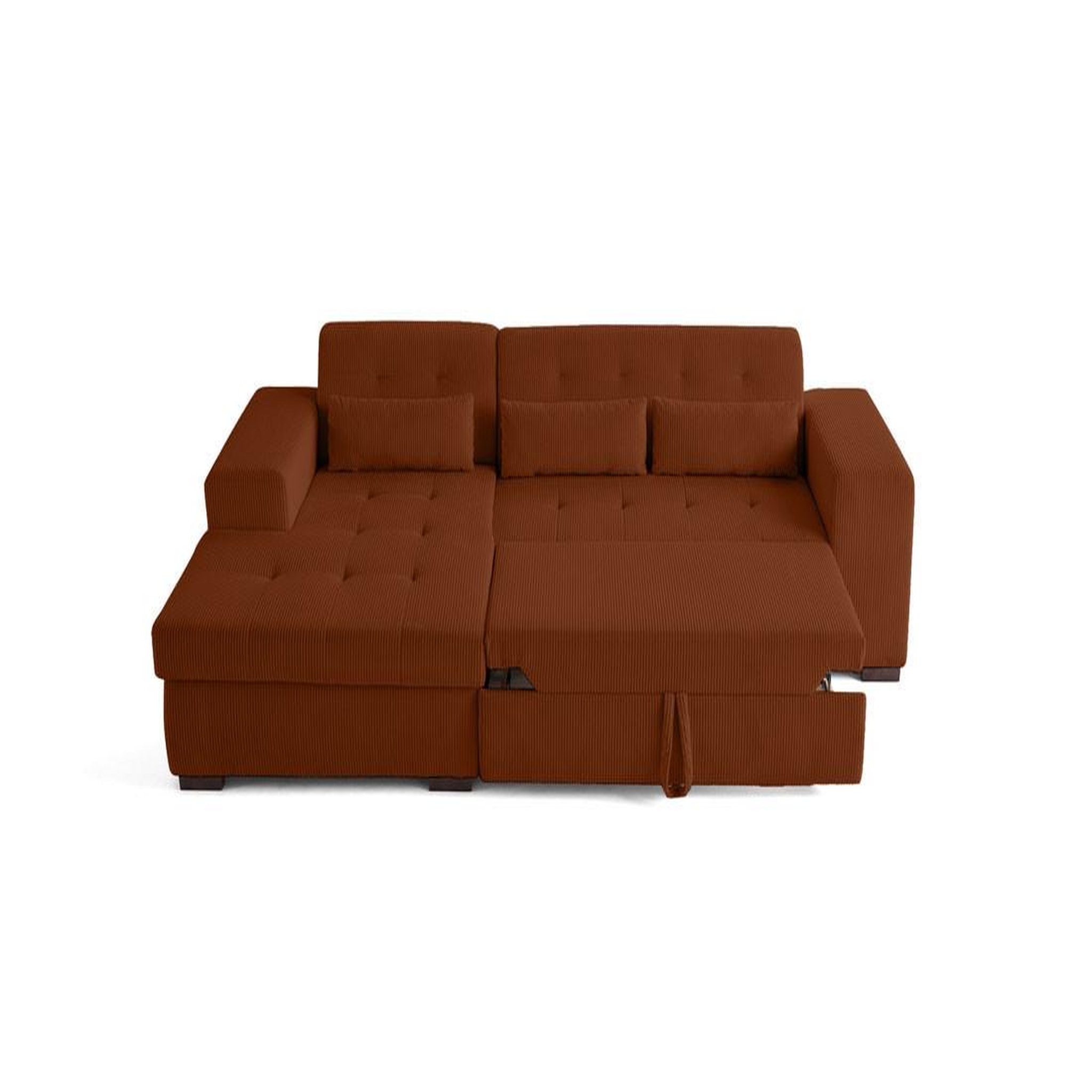 Voir la diapositive 3 : LISA DESIGN Vermont - canapé d'angle gauche - 4 places - convertible avec coffre - en velours côtelé