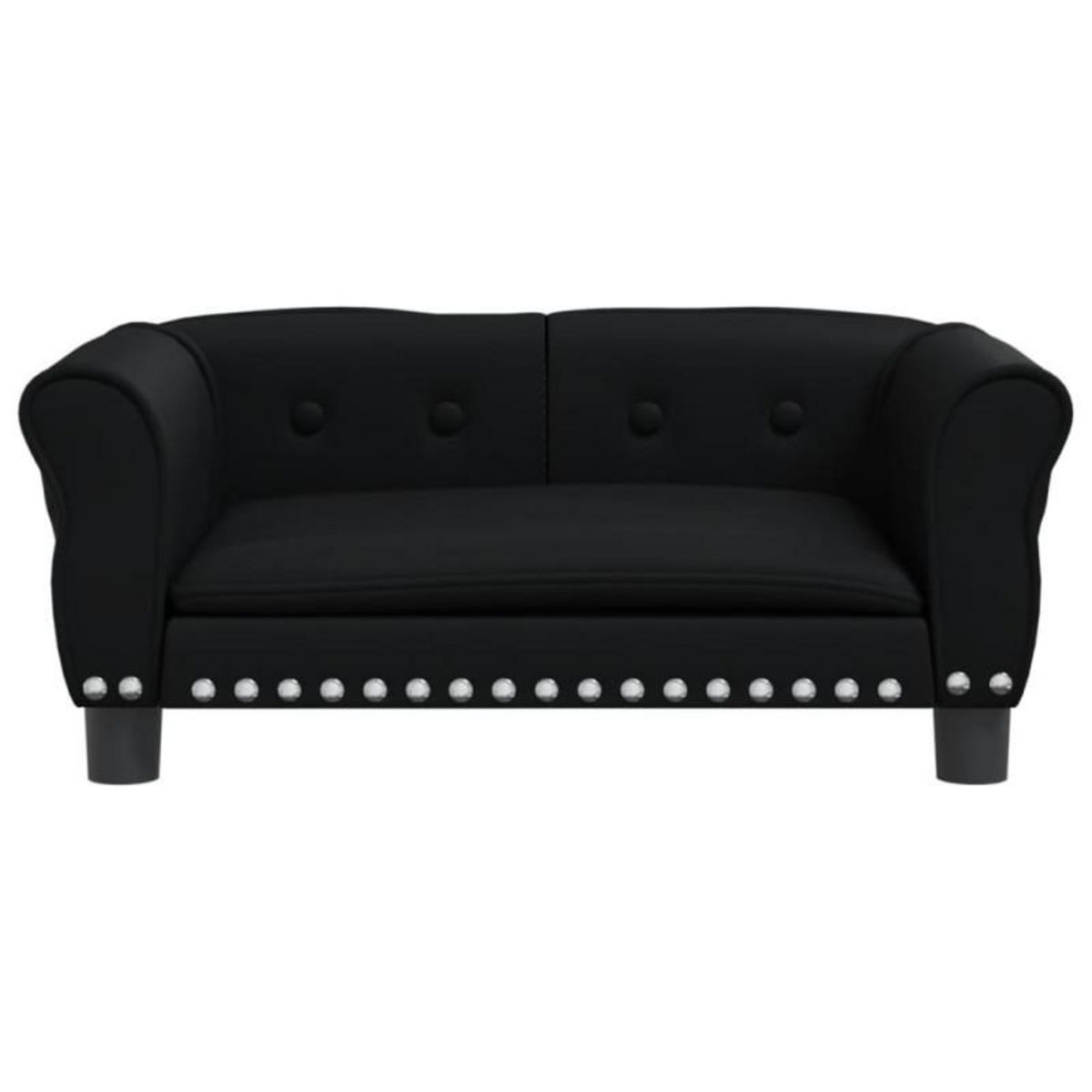 VIDAXL Lit pour chien noir 70x45x30 cm similicuir