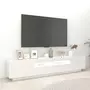 VIDAXL Meuble TV avec lumieres LED Blanc brillant 200x35x40 cm
