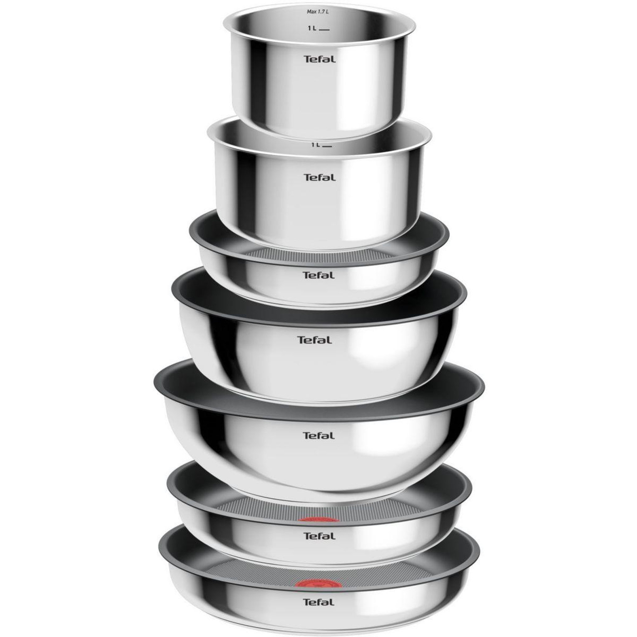 Voir la diapositive 2 : TEFAL Batterie de cuisine ingenio cook eat 15 pcs l881sf04