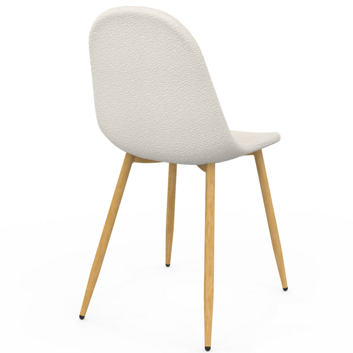 ID MARKET Lot de 6 chaises DARI en tissu bouclette pour salle à manger