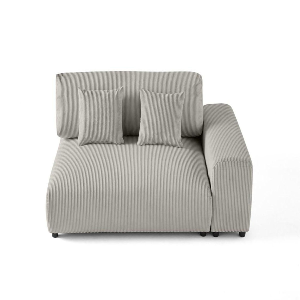 LISA DESIGN Garance - module d'assise 2 places avec accoudoir droit - en velours côtelé