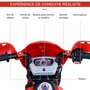 HOMCOM Motocross électrique 35 W enfant 3 à 6 ans dim. 109L x 52,5l x 70,5H cm roulettes amovibles rouge