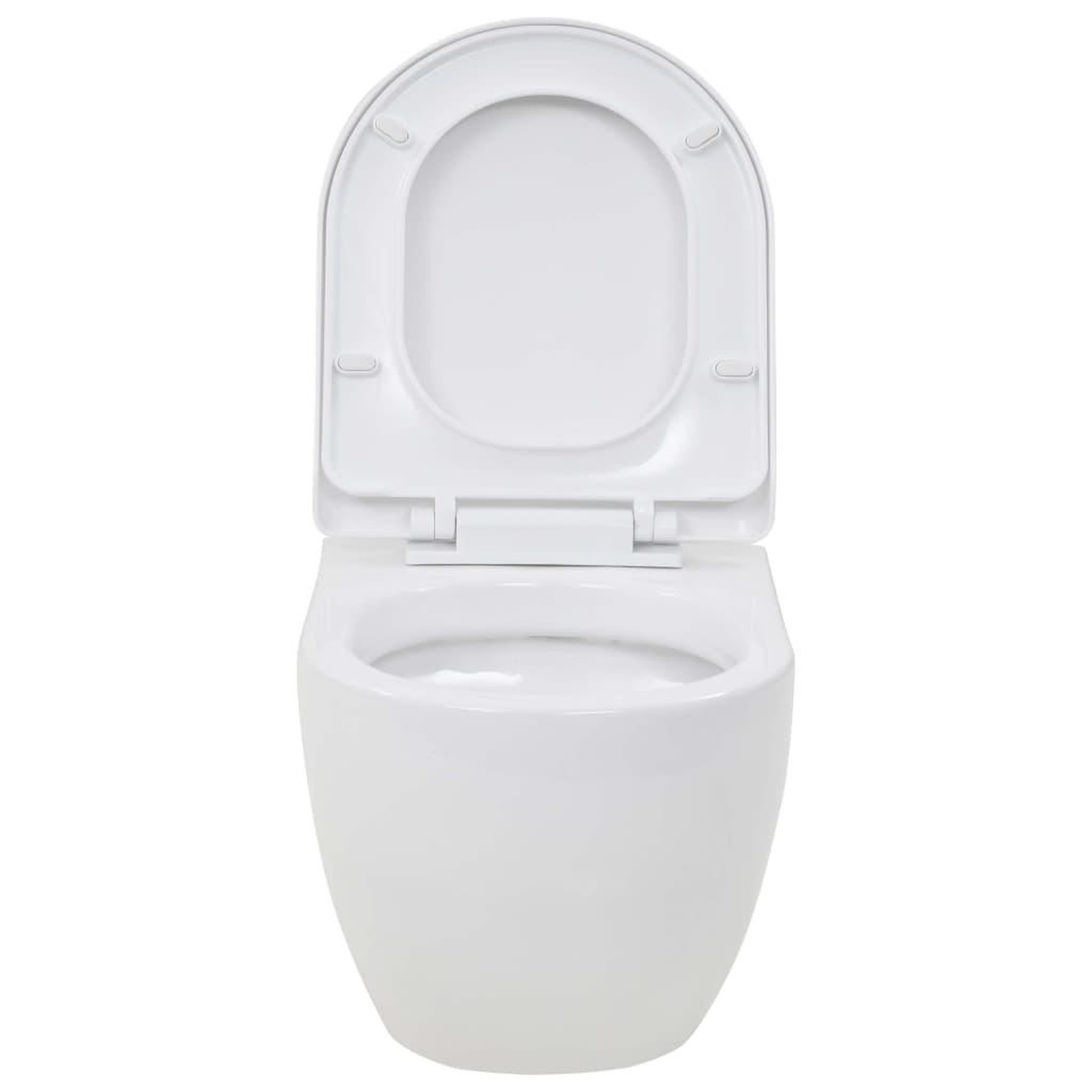 Voir la diapositive 4 : VIDAXL WC suspendu en ceramique Blanc