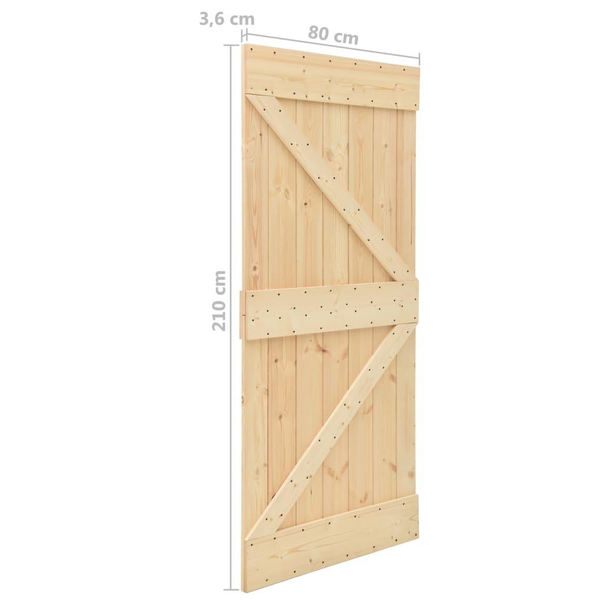 Voir la diapositive 6 : VIDAXL Porte coulissante avec kit de quincaillerie 80x210cm Pin massif