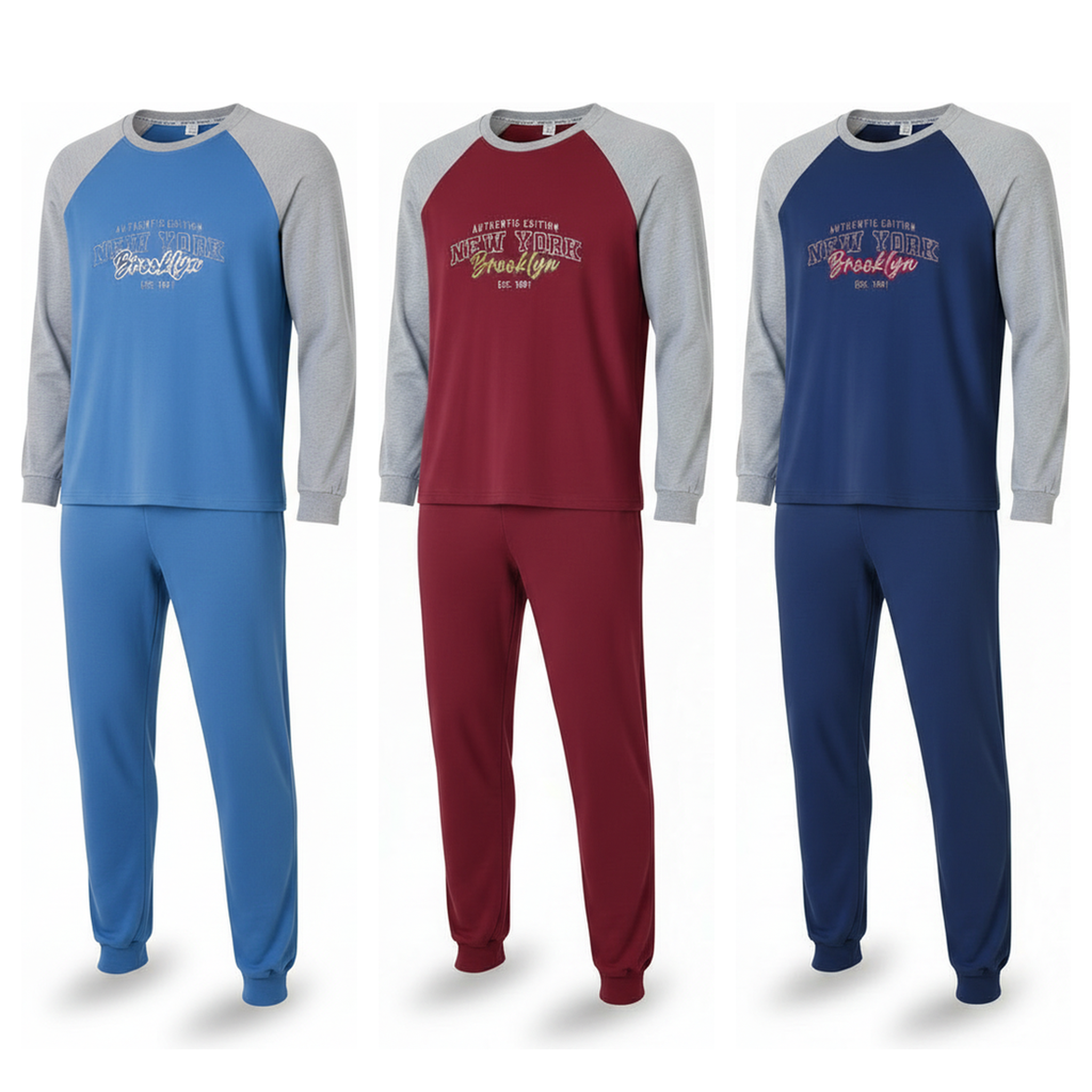 Voir la diapositive 1 : OZABI Ozabi ensemble pyjama homme doublé polaire pack de 3 coloris assortis