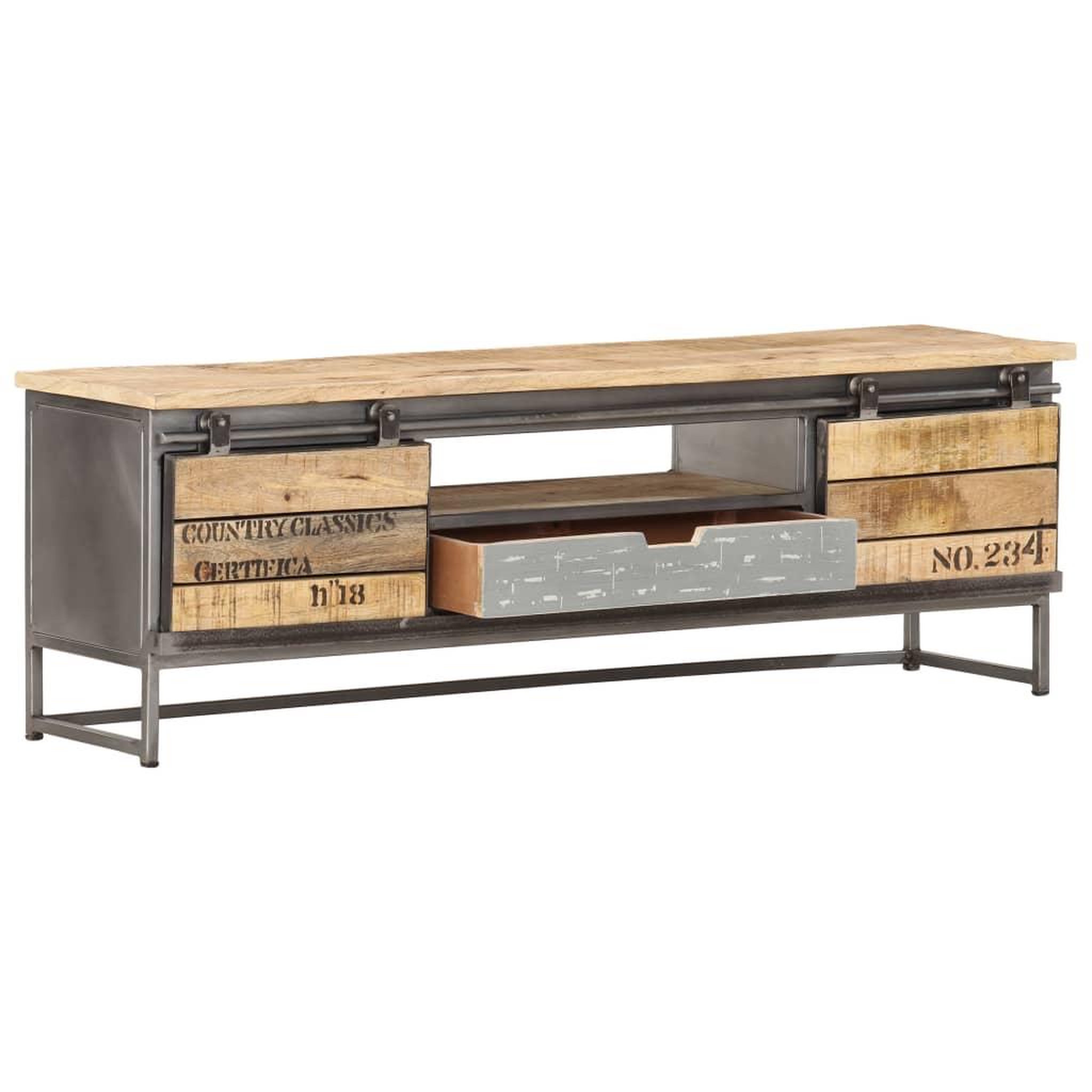 Voir la diapositive 3 : VIDAXL Meuble TV 120 x 30 x 40 cm Bois massif de manguier