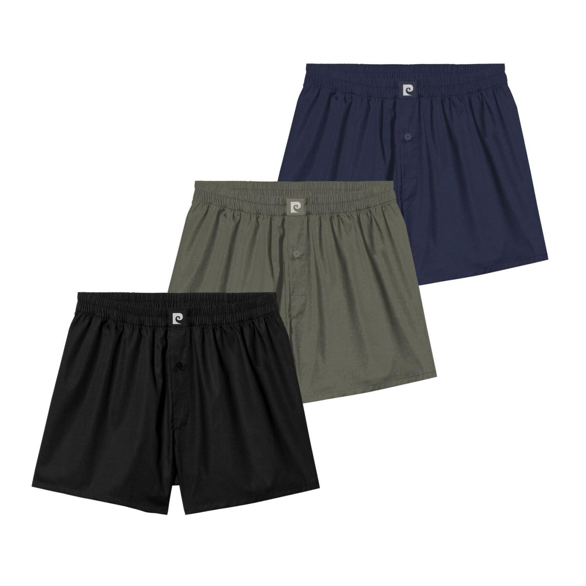 PIERRE CARDIN Lot de 3 boxers homme  en coton. Coloris disponibles : Vert
