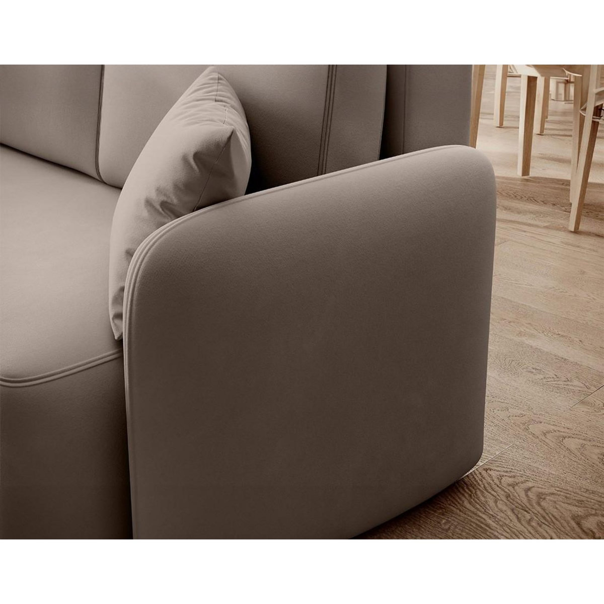 BEST MOBILIER Suzie - canapé d'angle gauche 4 places convertible avec coffre en velours