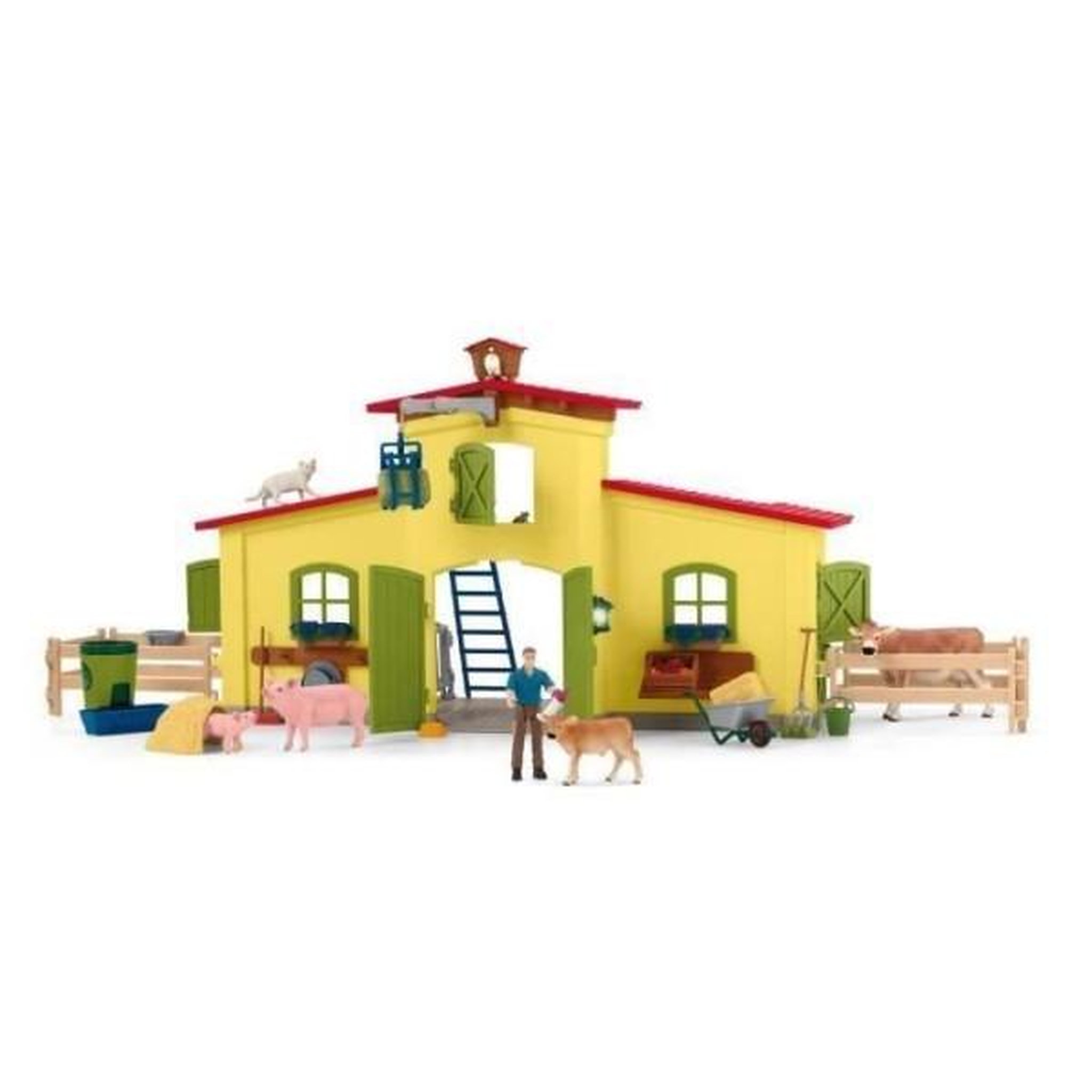 Voir la diapositive 5 : Schleich Ensemble de figurines animaux de la ferme avec accessoires - coffret ferme éducative de 92 pieces avec vache, cheval, cochon et