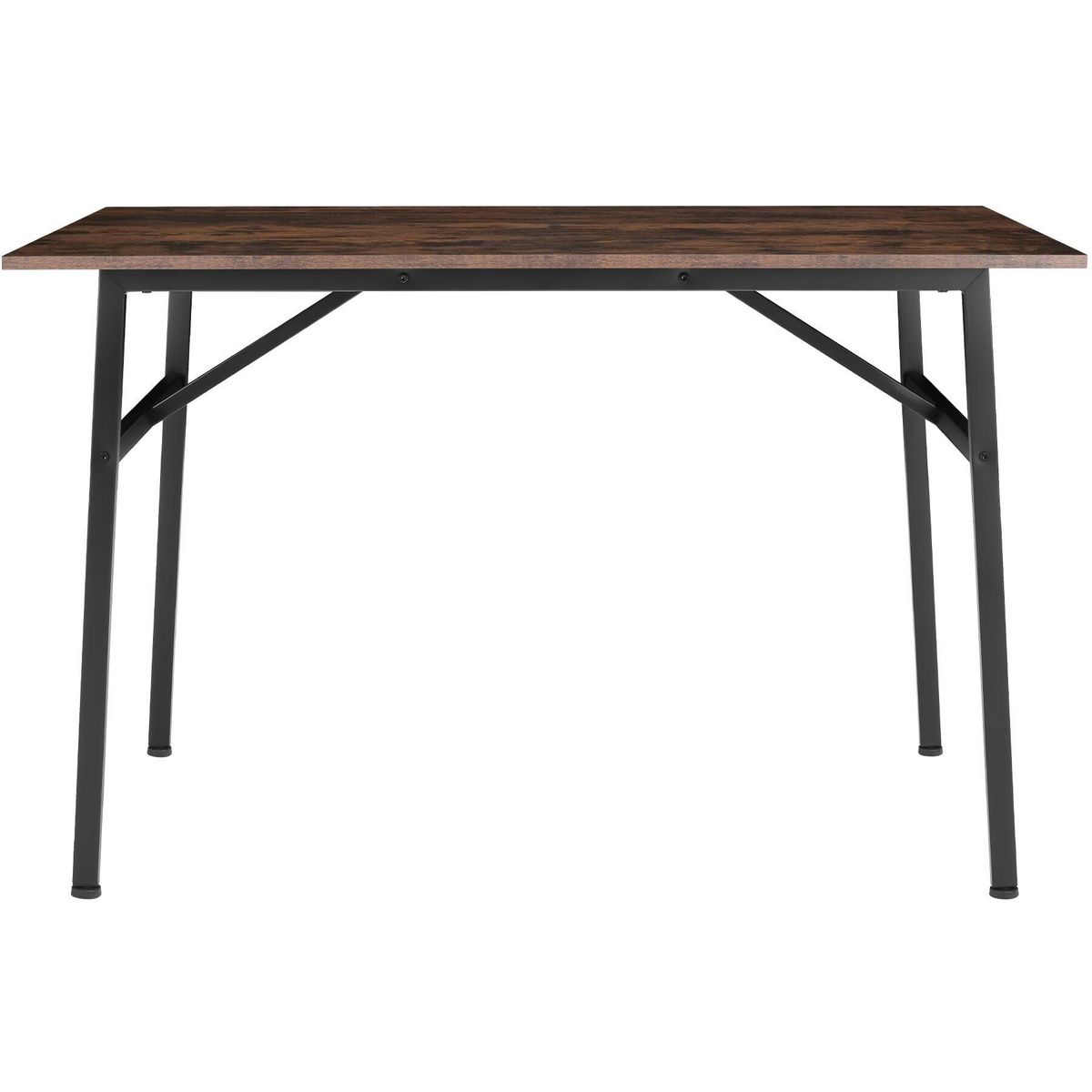 tectake Table de salle à manger style industriel Bois foncé industriel, rustique