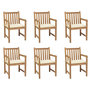 Voir la diapositive 1 : VIDAXL Chaises de jardin lot de 6 et coussins creme Bois teck massif