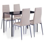 VIDAXL Ensemble de salle a manger 5 pcs Cappuccino