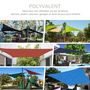 Voir la diapositive 5 : OUTSUNNY Voile d'ombrage triangulaire grande taille 4 x 4 x 4 m polyéthylène haute densité résistant aux UV crème