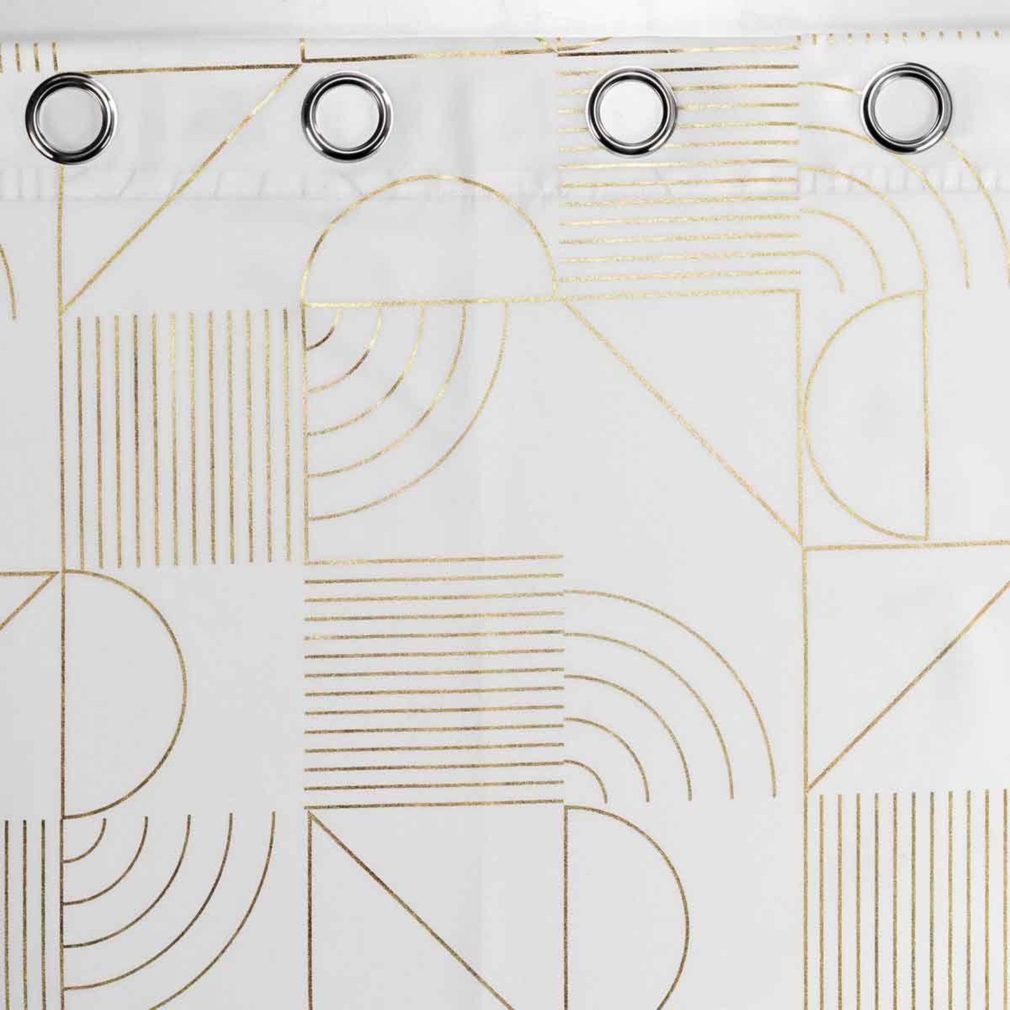 Voir la diapositive 3 : Douceur d'Intérieur Rideau à œillets imprimé  lineor  140x260cm blanc