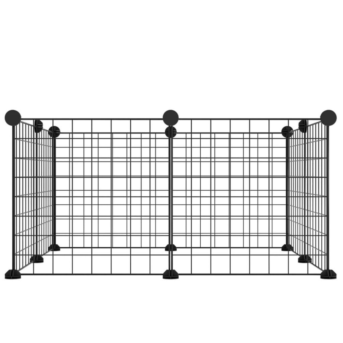 VIDAXL Cage animaux de compagnie a 8 panneaux Noir 35x35 cm Acier