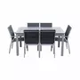 SWEEEK Salon de jardin table extensible - Chicago 210  - Table en aluminium 150/210cm avec rallonge et 6 assises en textilène