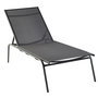 Voir la diapositive 2 : GARDENSTAR Bain de soleil XXL - Textilène et acier - 200x76x40cm - Gris 