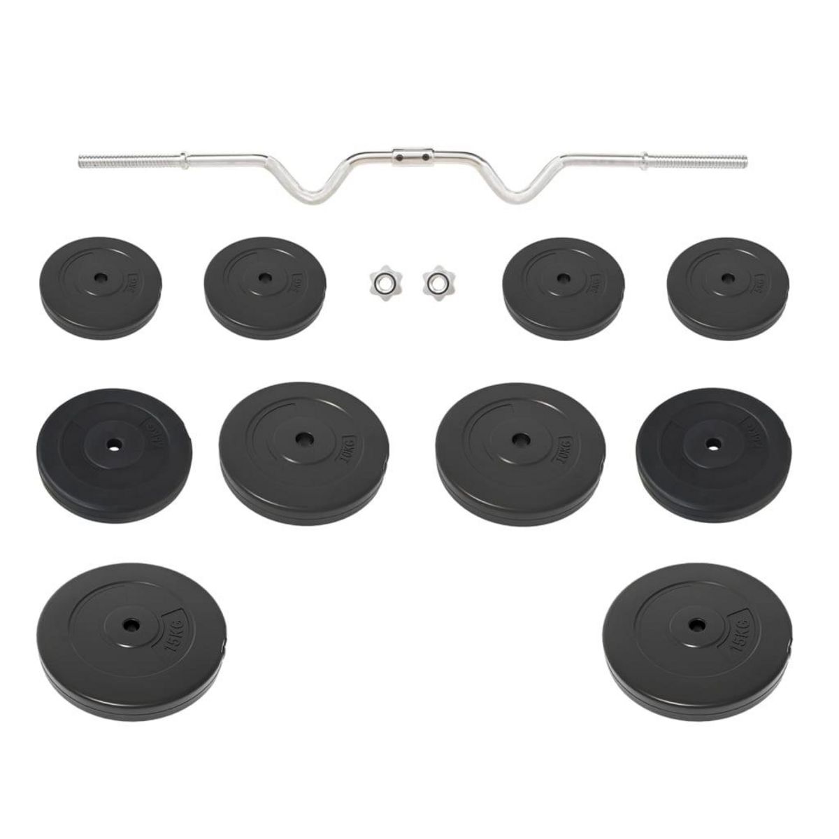 VIDAXL Barre d'halteres ondulee avec plaques 90 kg