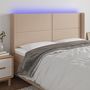 Voir la diapositive 1 : VIDAXL Tete de lit a LED Cappuccino 163x16x118/128 cm Similicuir