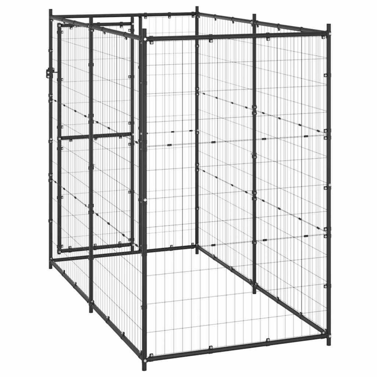 VIDAXL Chenil d'exterieur pour chiens Acier 110x220x180 cm