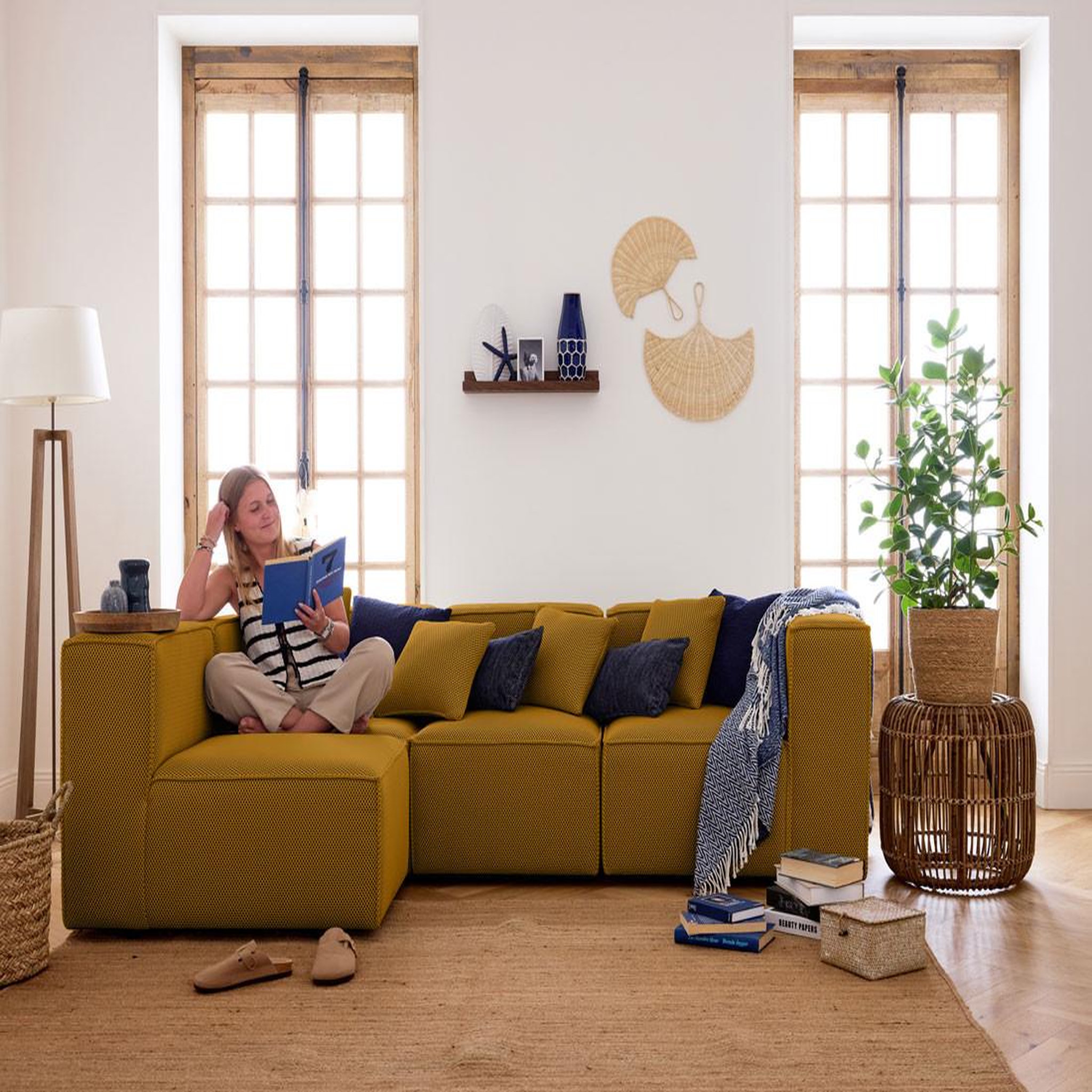 Voir la diapositive 3 : LISA DESIGN Arty - module d'assise droit - en tissu mailles 3d