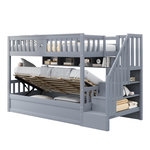 MERAX Lit superposé 90x200cm. Coloris disponibles : Gris, Blanc