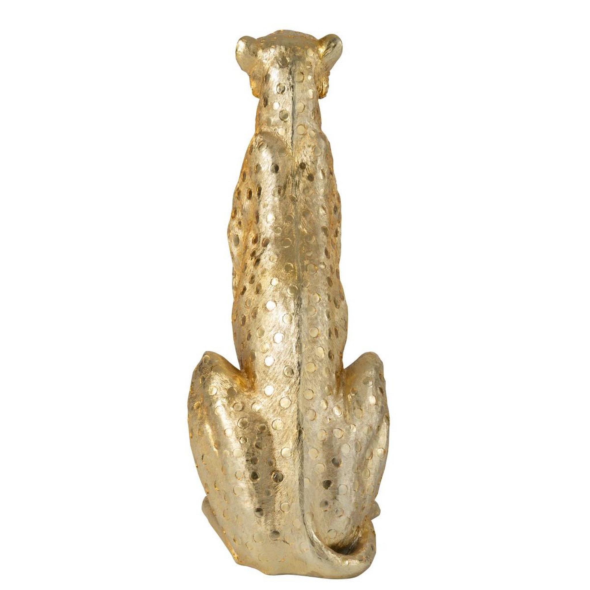 Voir la diapositive 5 : J-LINE Statue léopard assis  odis  88cm doré