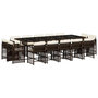 Voir la diapositive 2 : VIDAXL Ensemble a manger de jardin avec coussins 15 pcs marron rotin