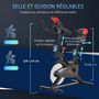 Voir la diapositive 4 : HOMCOM Vélo d'appartement avec écran LCD multifonctions vélo biking cardio training selle et guidon réglables volant inertie 6 Kg acier noir rouge