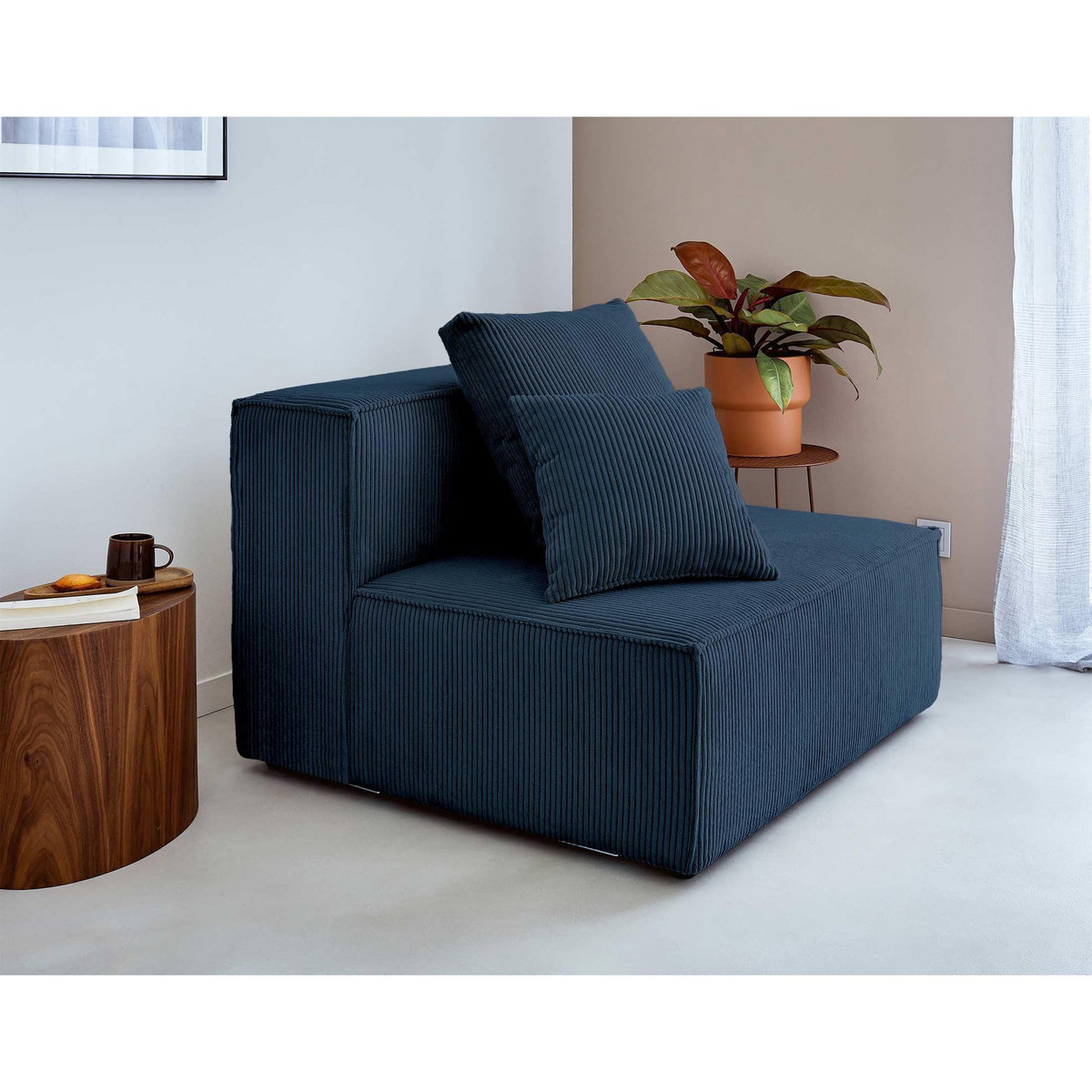 LISA DESIGN Colombine - module d'assise - en velours côtelé