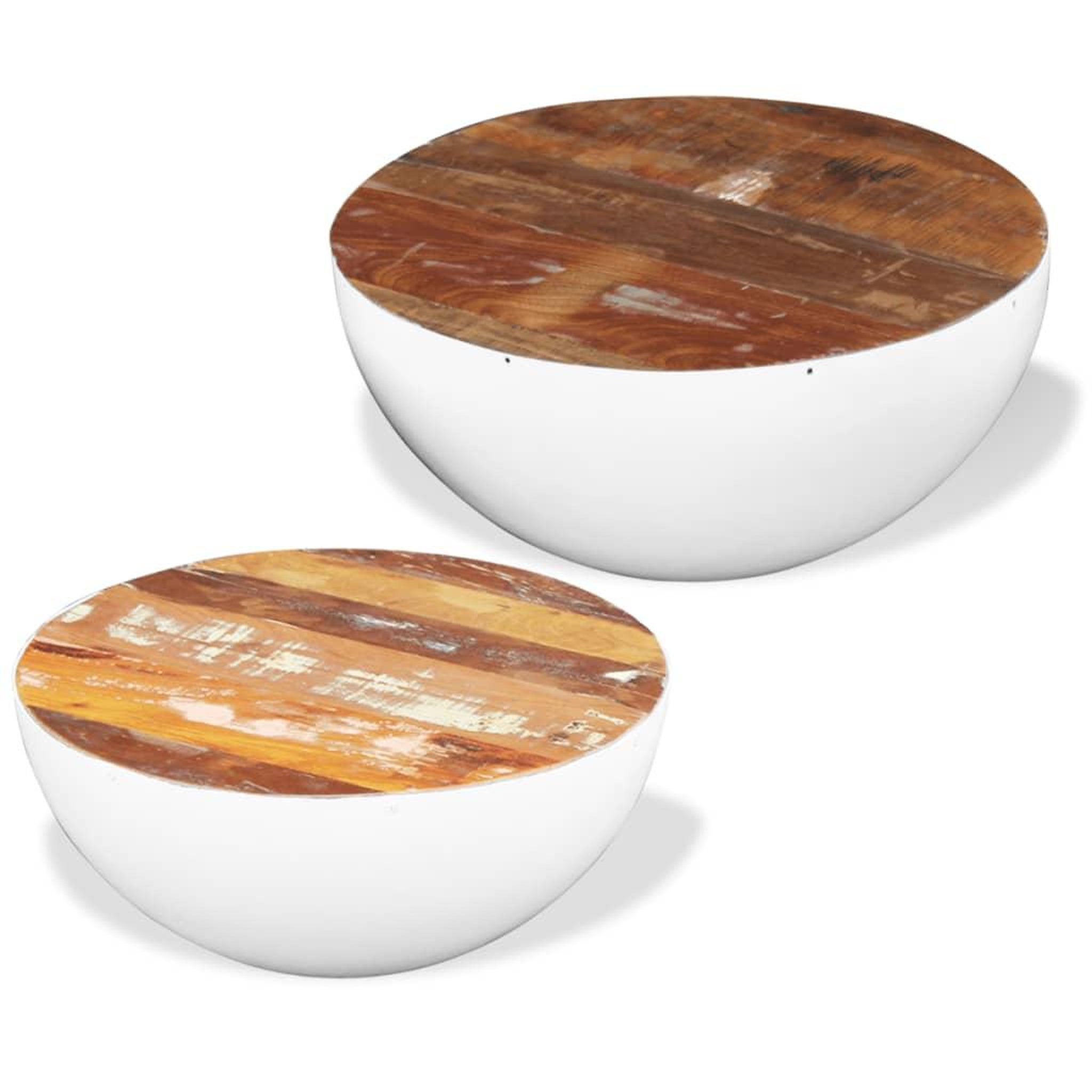 Voir la diapositive 2 : VIDAXL Ensemble de 2 tables basses Forme de bol Bois de recuperation