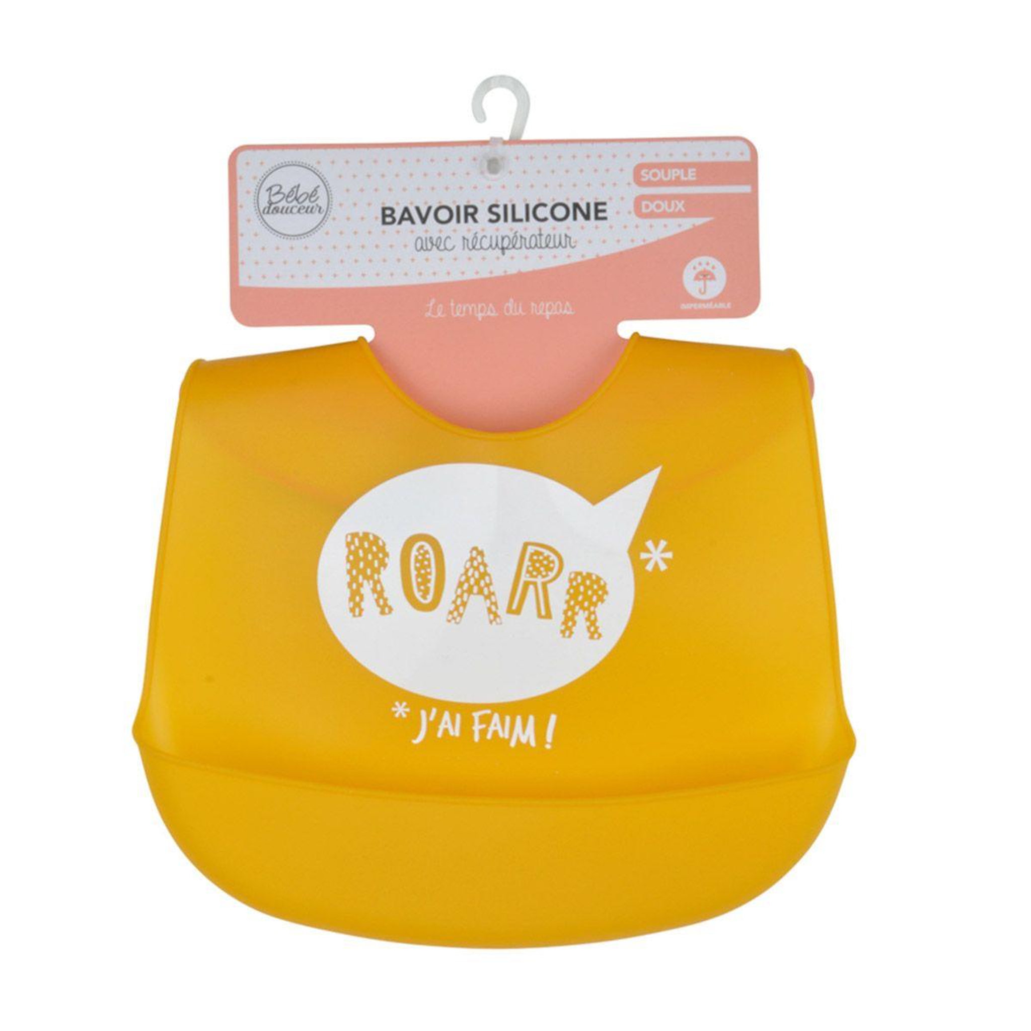 Voir la diapositive 3 : BEBE DOUCEUR Bavoir silicone bébé  sweet savane  30cm moutarde