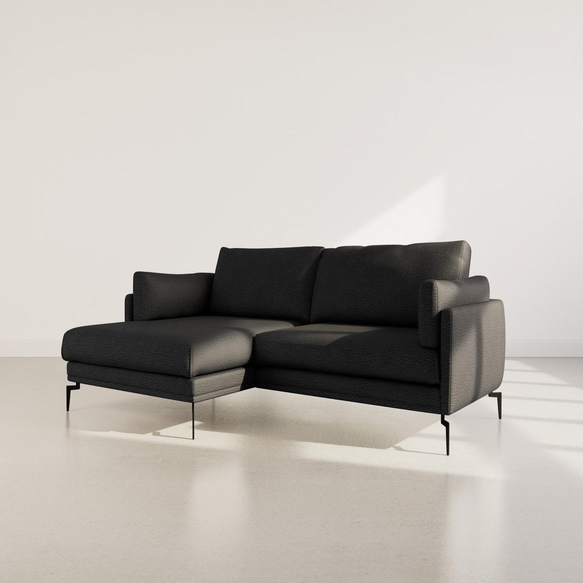 LISA DESIGN Carlos - canapé d'angle gauche 4 places ultra moelleux en tissu texturé