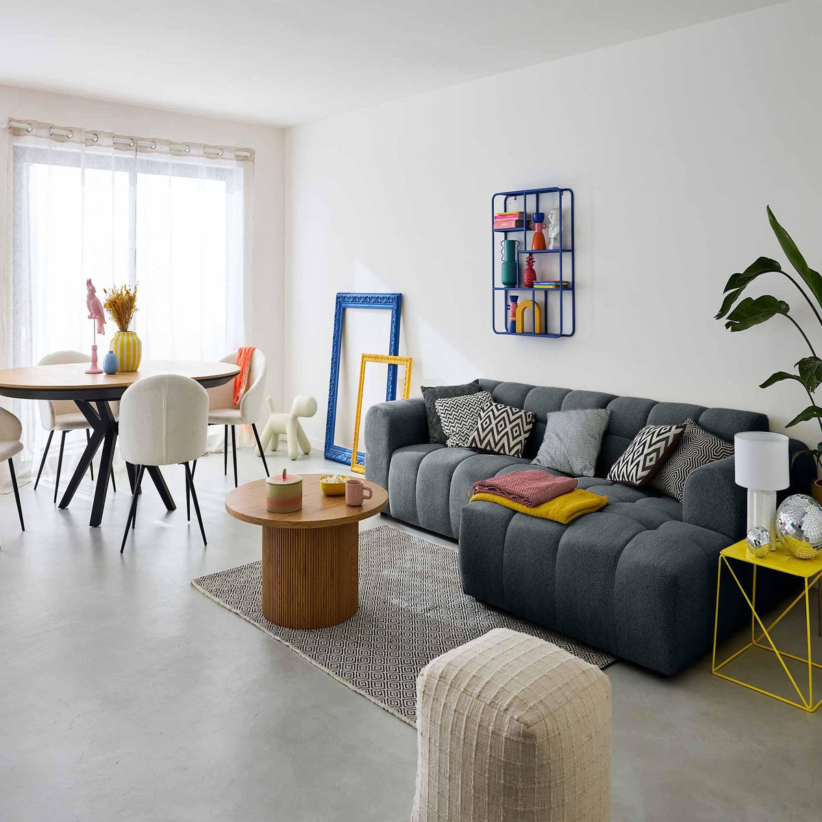 LISA DESIGN Ray - canapé d'angle droit - 4 places - en tissu texturé