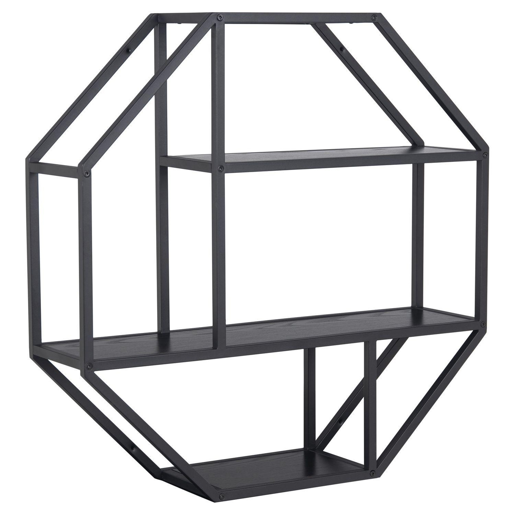 Voir la diapositive 1 : TOILINUX Etagère murale hexagonale en MDF et métal